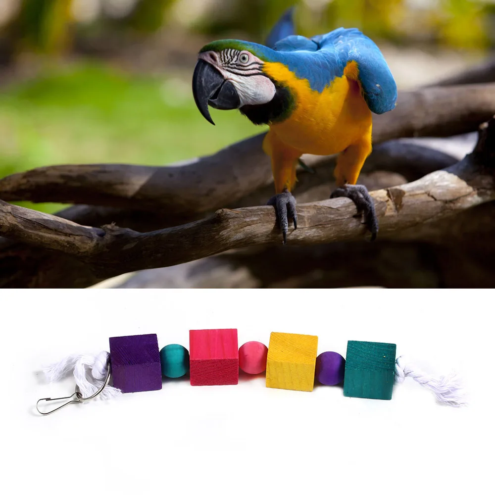 BIRD TOY LARGE ROPE AND BEADS PARROT
