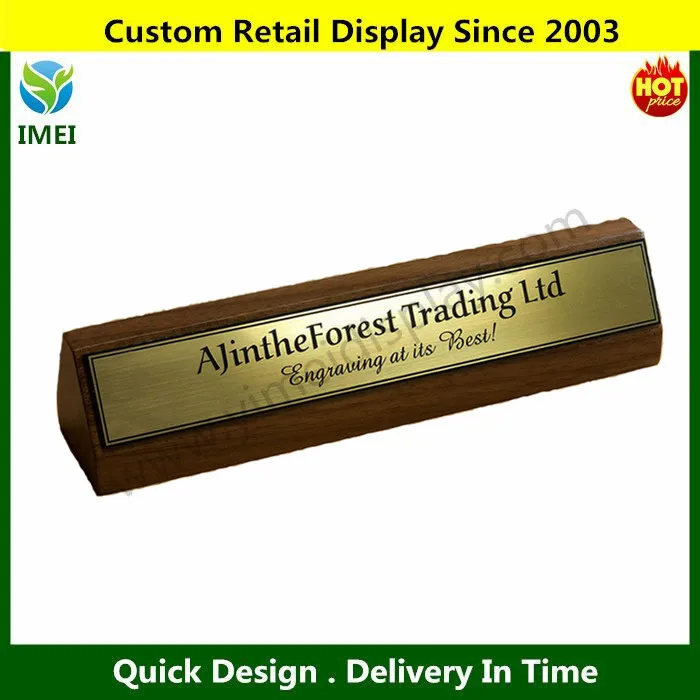 Company Wood Sign Personalised Desk Name Plate Stereo Stand Sign