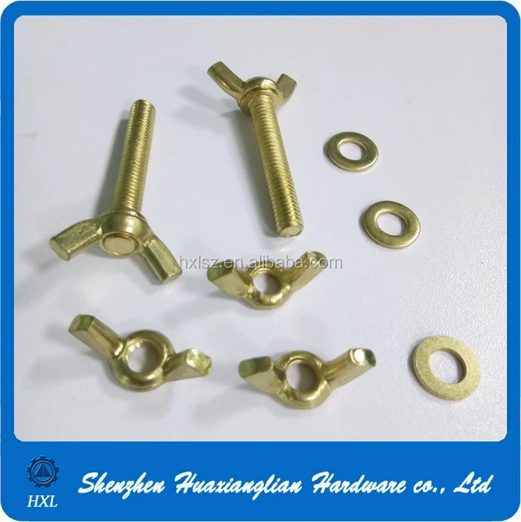 Brass Plating Wing Head Bolt With Butterfly Nut Buy Butterfly Bolt