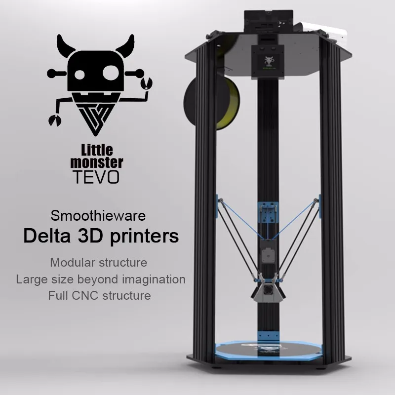 TEVO Delta Little Monster 3d printer KIT OpenBuilds Extrusion/Smoothieware/MKS TFT28/Bltouch Large 3D Printer Printing