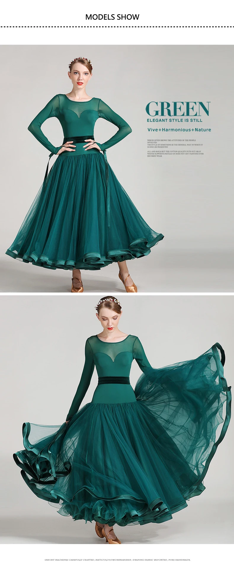 International Standard Ballroom Dance Dress  Lyrical Dance Costume Dress Women Long Ballroom Dancing Dress