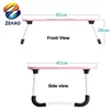 Portable small aluminum /MDF folding computer table on bed,laptop desk for children