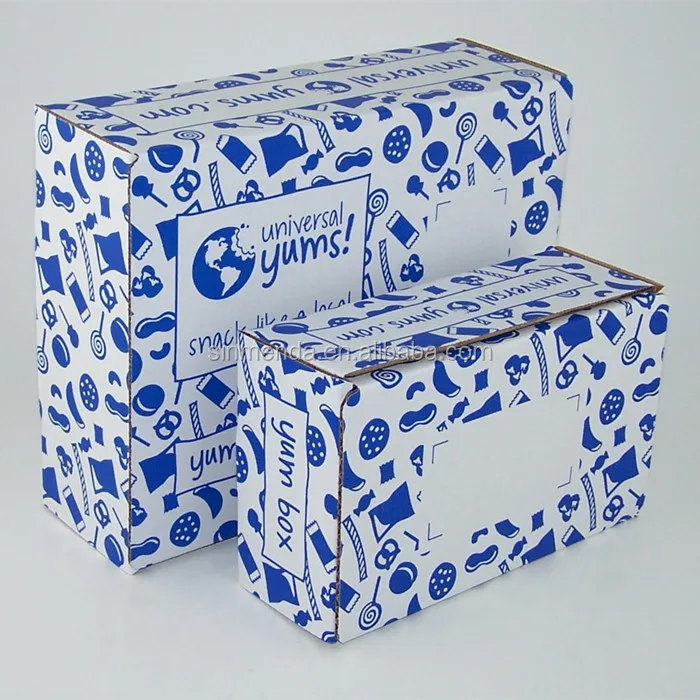 定制印刷彩色瓦楞邮寄箱,红色粉红色邮政运输盒