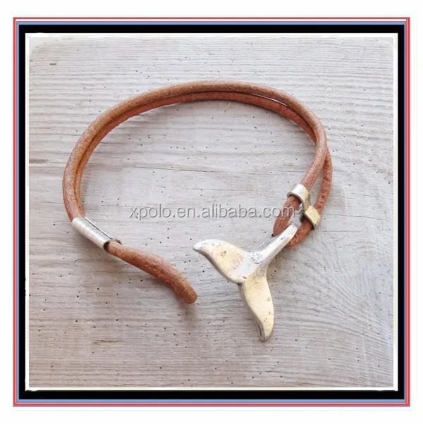 Fashion Whale Tail Bracelet Nautical Beach Jewelry Fashion Whale Tail Bracelet Nautical Beach Jewelry Leather And Metal