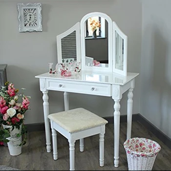 Verwonderend French Cottage Dressing Table Wood Vanity Table Modern Make Up RU-14