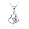 Trendy chic silver plated thin link chain heart shape necklace