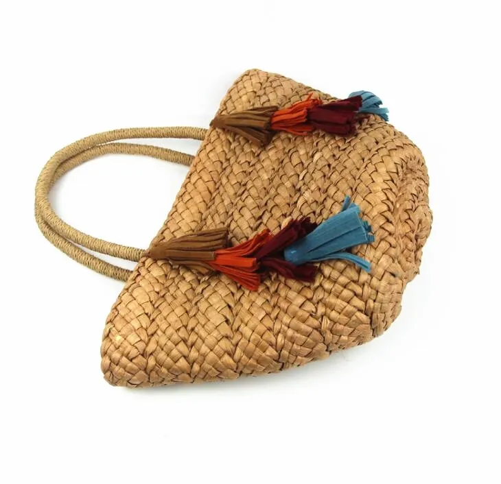 Custom Corn Husk Eco-friendly Straw Bags Tote Summer Beach Handbag ...