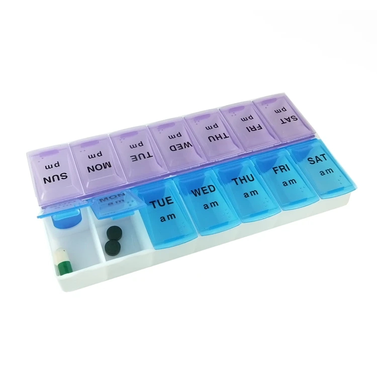 Am Pm 7 Day Pill Box With 14 Comparts Letter Lids Buy Am Pm Pill Box