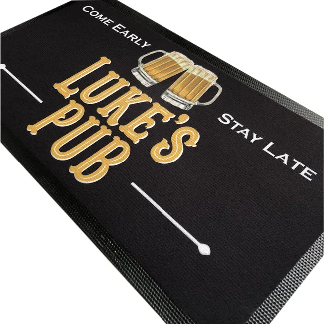 Brand new eco-friendly custom beer counter rubber bar mat with nitrile backing