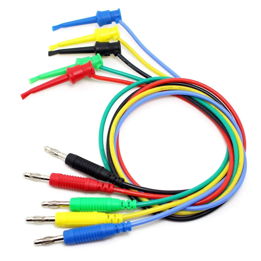 4mm Banana To Banana Plug Soft Test Cable Lead For Multimeter 5 Colours ...