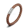 Stainless Steel Magnetic Clasp Leather Bracelets Mens Leather Bracelet