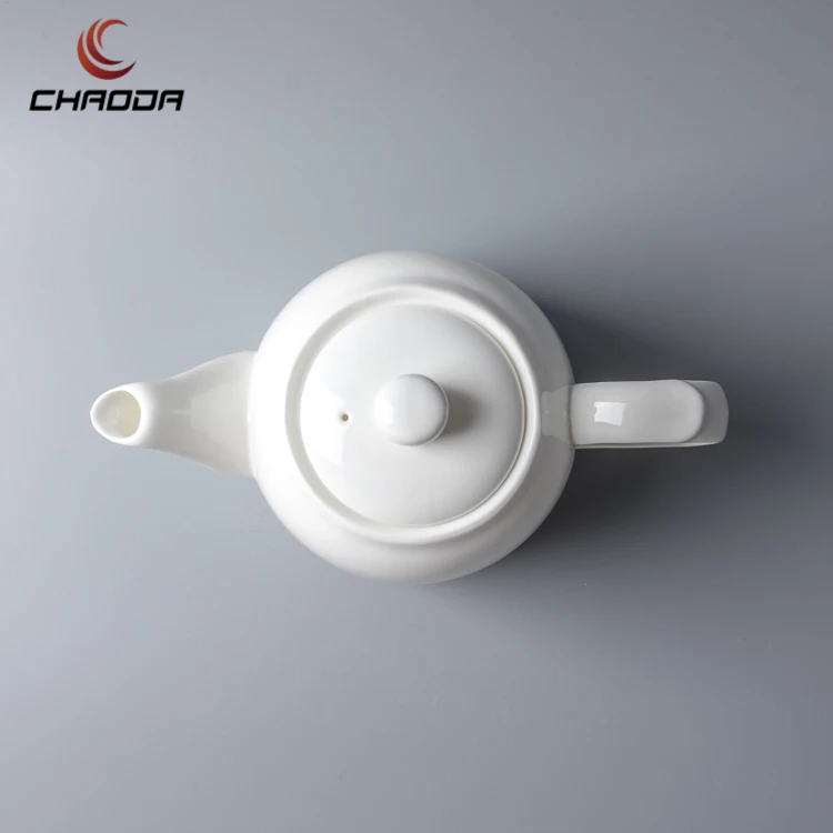 1110ml Heat Resistant White Ceramic Pot Teapot Set Cheap Porcelain