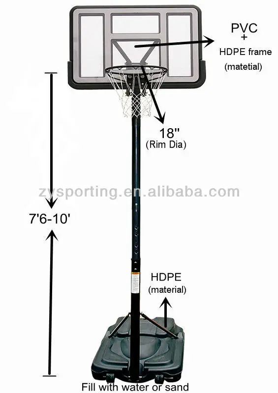Zy Movable Basketball Basket - Buy Plastic Basketball Basket 