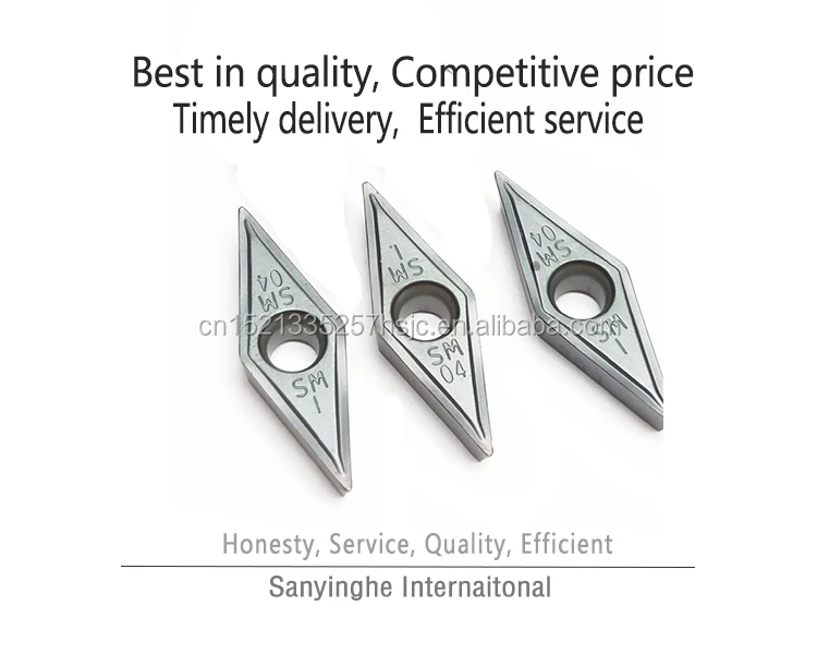 Best quality VCMT160404-SM IC907 cnc carbide blade rhombic shape external turning tools lathe cutter tool turning inserts