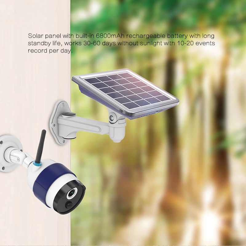 Waterproof IP65 Wifi Wireless Solar Power Camera with Motion Detection Night Vision