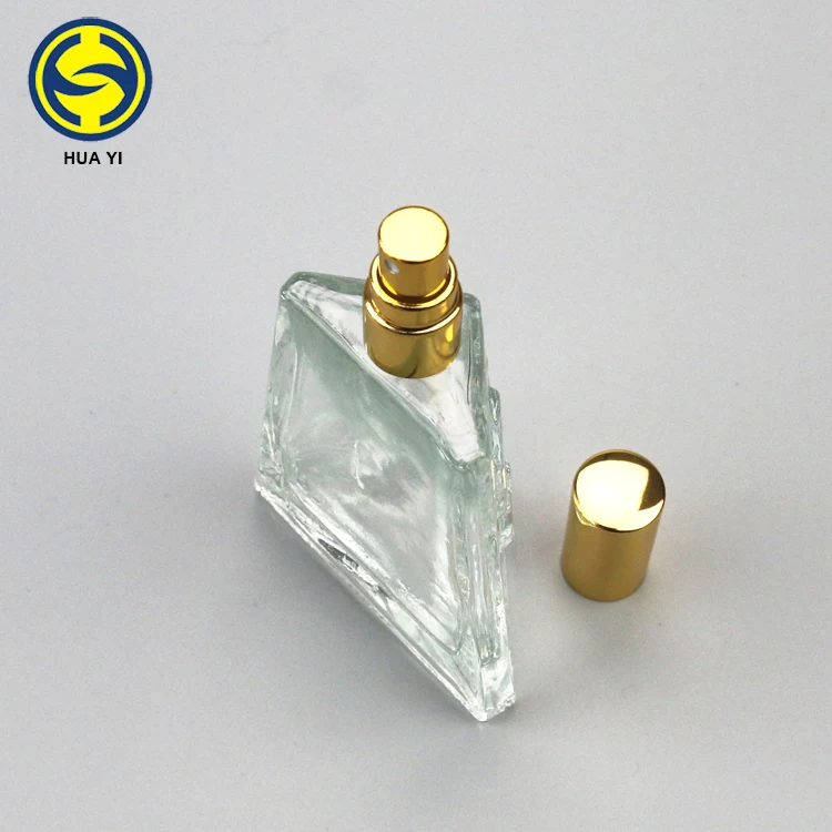 Triangle Shape Perfume Glass Bottle Manufacturer Mexico With Aluminum