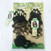 Remy body 6pcs with closure two tone color T1b27,synthetic fiber