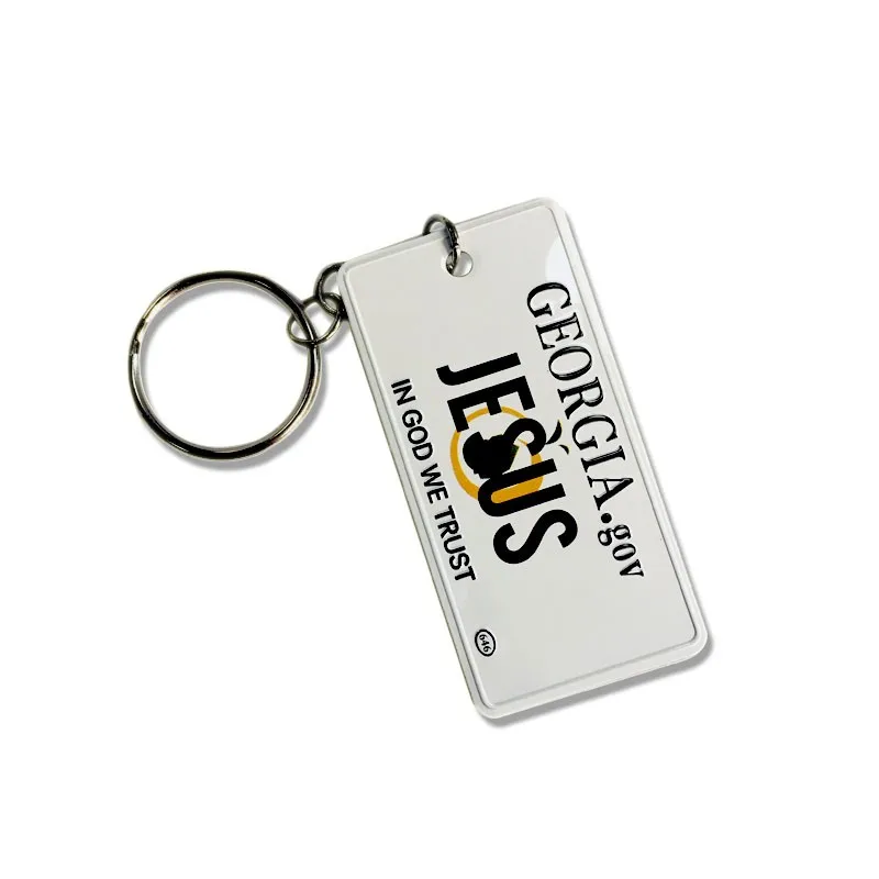 Custom Embossed Design Metal Car Number Plate Keychain Aluminum Key