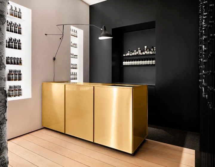 Custom Aesop Essential Oil Retail Shop Front Door Design, View Bespoke