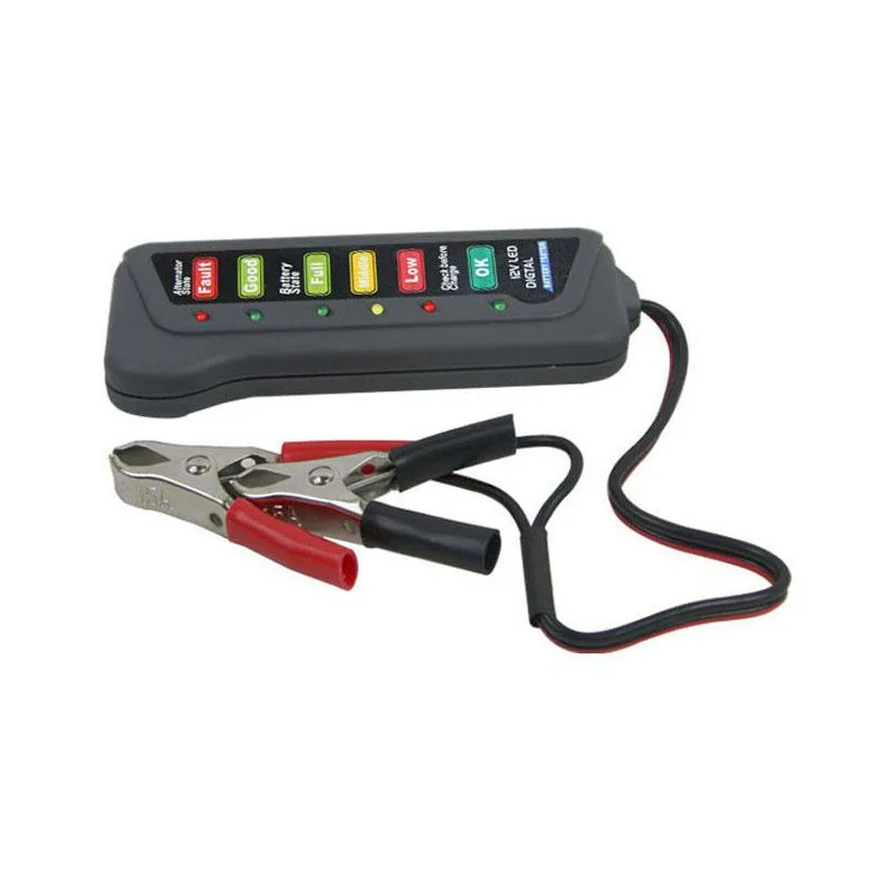 12V Probador de alternador/bateria digital con 6-LED pantalla de 6-LED luces TOOGOO Probador de alternador/bateria digital R