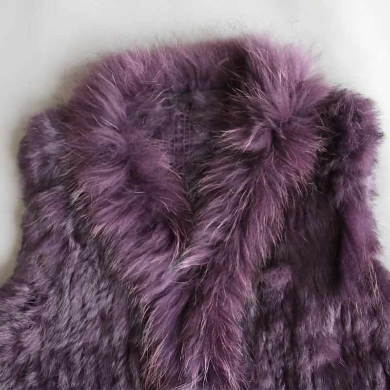 Purple Color Women Fur Waistcoat Vest Gilet Handmade Weaving Fur Vest ...
