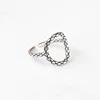 Antique titanium 925 sterling silver ring for women