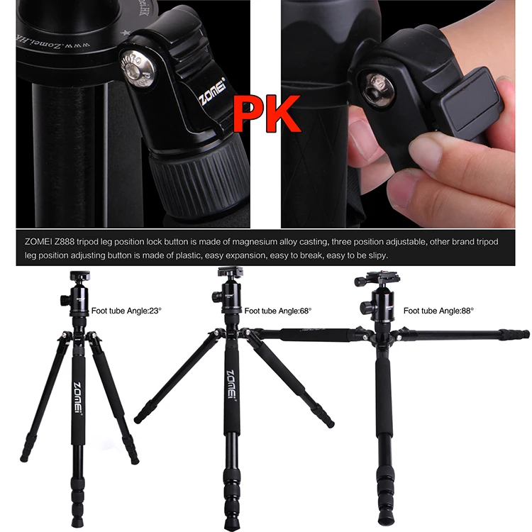 Zomei Z818 Tripod 180 Degree Flexible Folding Height 360 Mm 69 Inches