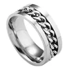 Europe and America hot selling man titanium steel chain turning ring