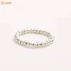Wholesale fashion jewelry 2mm thickness stackable 925 Sterling Silver Soft Ball Chain Ring Elegant Girls Eternity finger rings