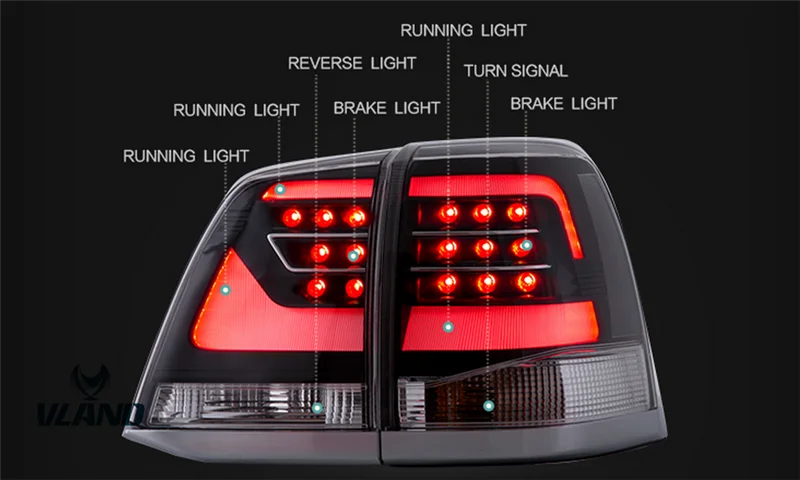 VLAND factory accessory for Car Taillight for Land Cruiser LED Tail light for 2008-2011 2013 2015 for Land Cruiser Tail lamp