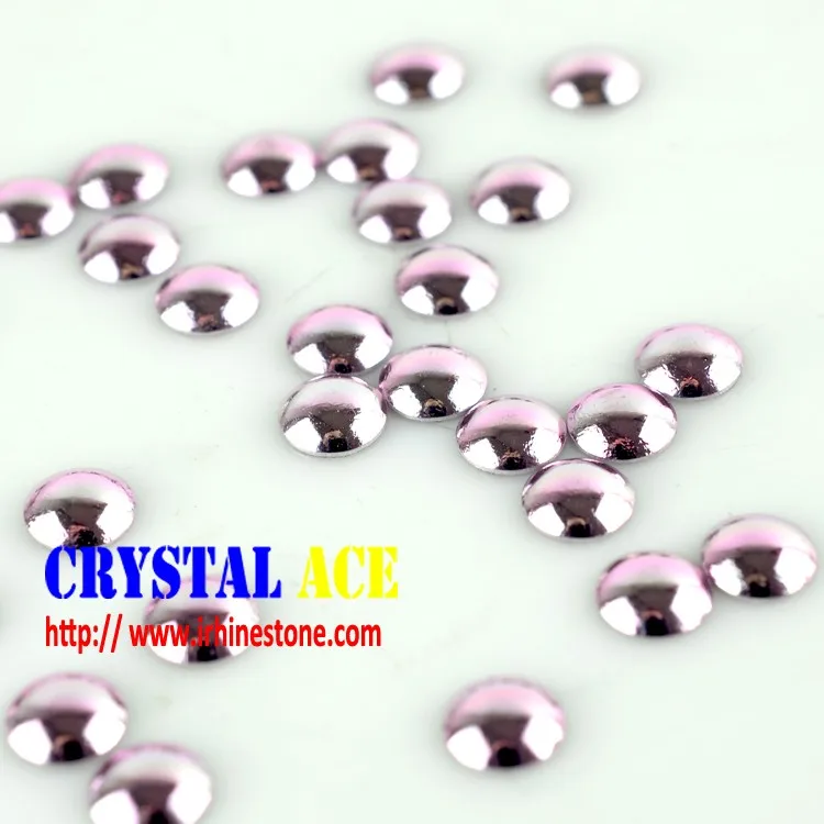 2mm Light pink sparkle half round pearls studs for telephone shoes, clothes in China