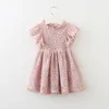 Pink Lace Flower Girl Dress Baby Girl Lace Petti Dress Wedding Party Vintage Style Dresses
