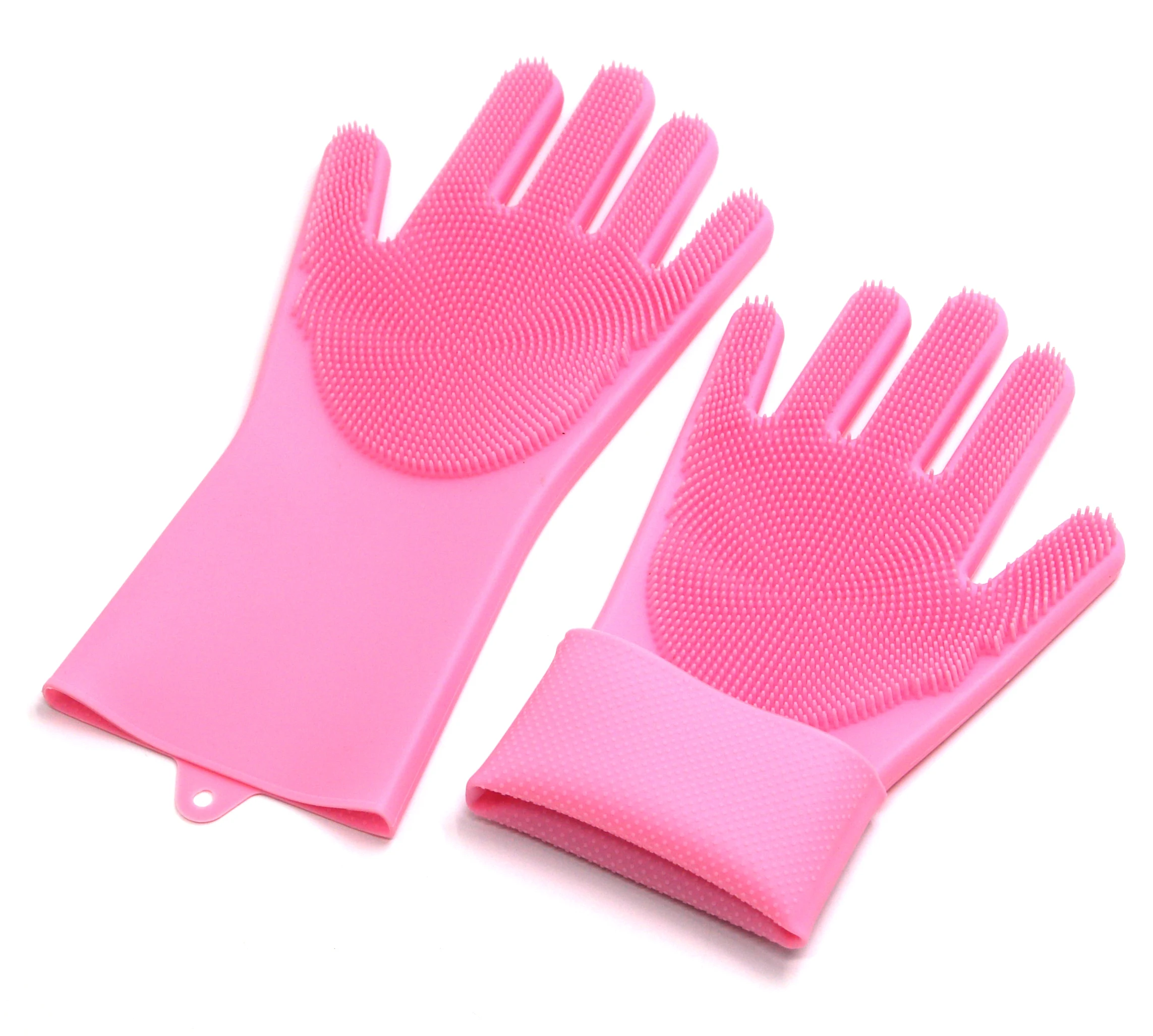 Reusable Fda Approved Silicone Dishwashing Gloves With Cleaning