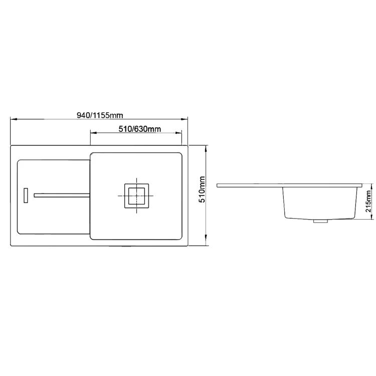 Granite Stone Single Bowl Kitchen Sink for Dining Room