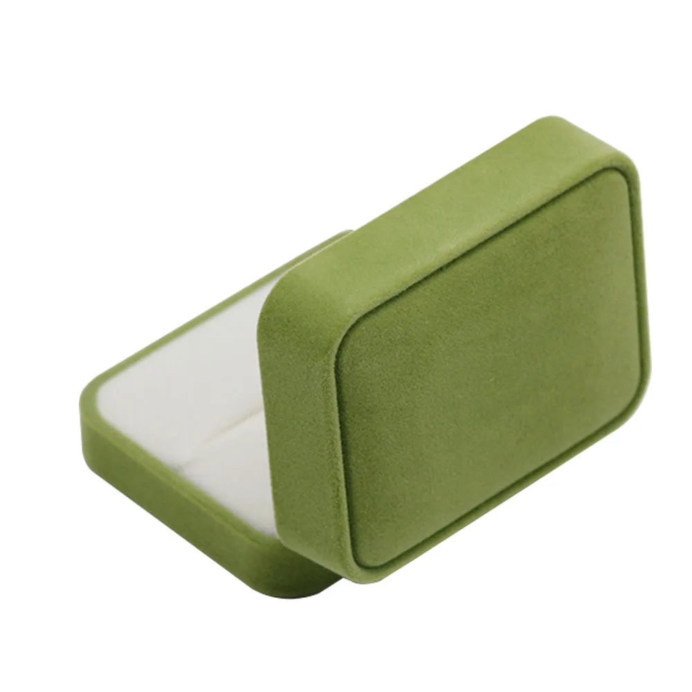 Factory Supply Jewelry Case Custom Deep Green Luxury Small Flocking
