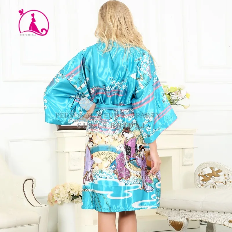 2016 Women Bathrobes Japanese Style Silk Vintage Robe Sleepwear Sexy ...