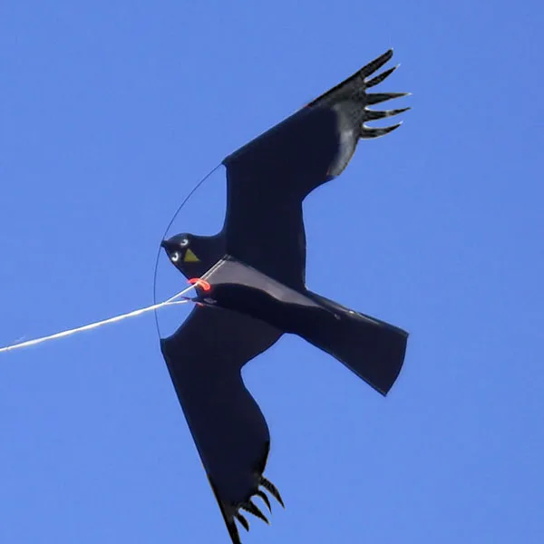 Cometa Espantapájaros Halcón Reflectante Con Plumas Simuladas – Disuasivo De Pájaros Tridimensional De Nailon, 120x66 Cm, Fácil De Montar En Jardines Y Huertos