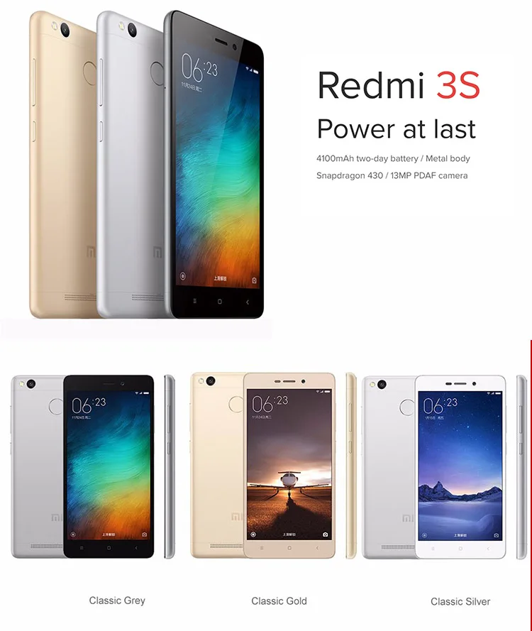 Xiaomi Redmi Red Mi 3s Price All Anti Shock New Mobile Phone 2gb Ram