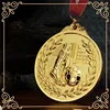 Customized triathlon / soccer sport 3D medal engraved / embossed zinc die cast football medals and trophies