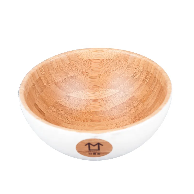 Bambkin Fsc Approved Bamboo Wood Salad Bowls Fruit Bowl White Color