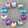 Colorful AB Waterdrop Sew On Rhinestone With Claw Setting Silver Back Fancy Stone With Metal Claw With Holes