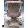 Luxury ornamental Red Stone granite Flower Pots And Urns