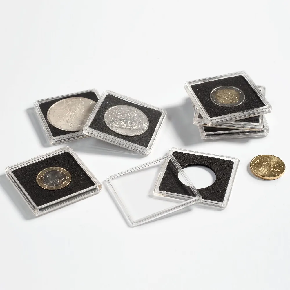 Custom Size Square Coin Capsules With Black Insert Plastic Coin Slab Buy Plastic Coin Slab