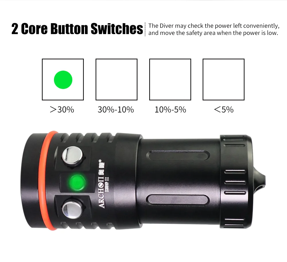 Archon W41VP II more than 4000LM LED Photography Video Scuba Diving Flashlight Torch