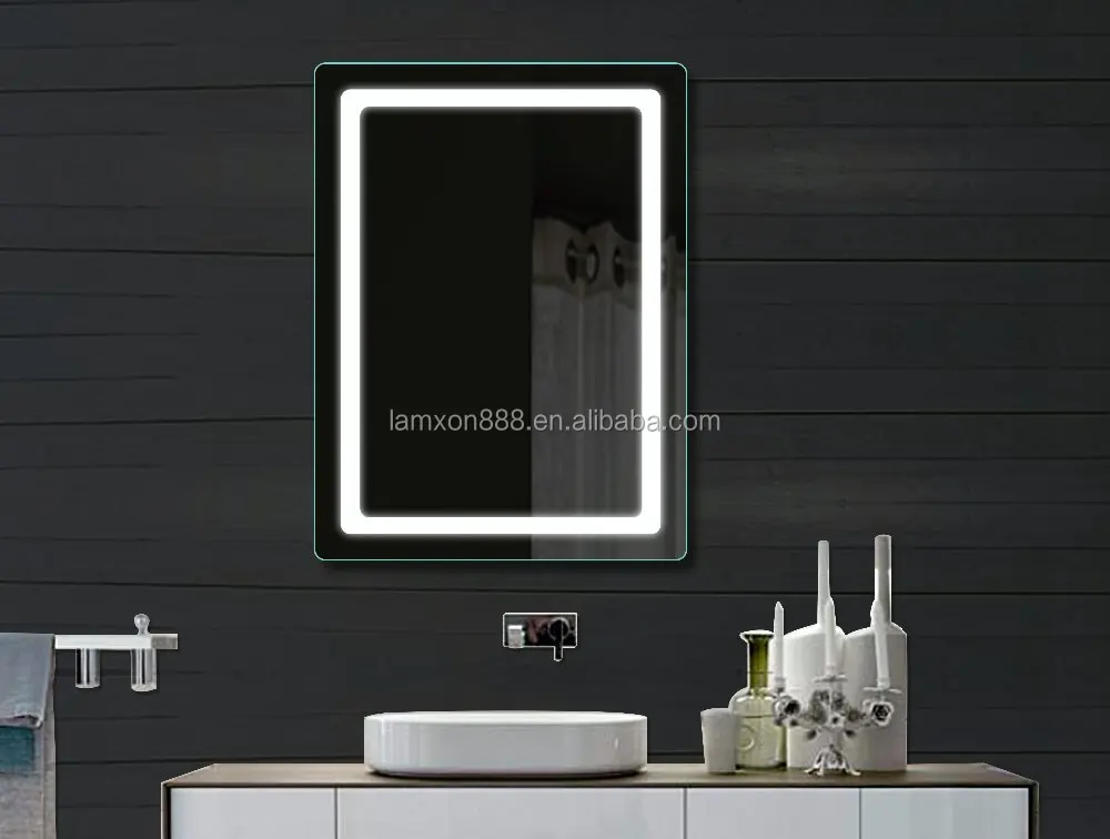 Hotel project illuminated bathroom mirror ,Modern bathroom led lighted miror