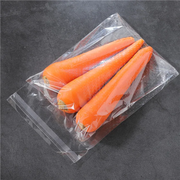 Clear Selfadhesive Bopp Vegetable Bag With Micro Perforated Vent Holes