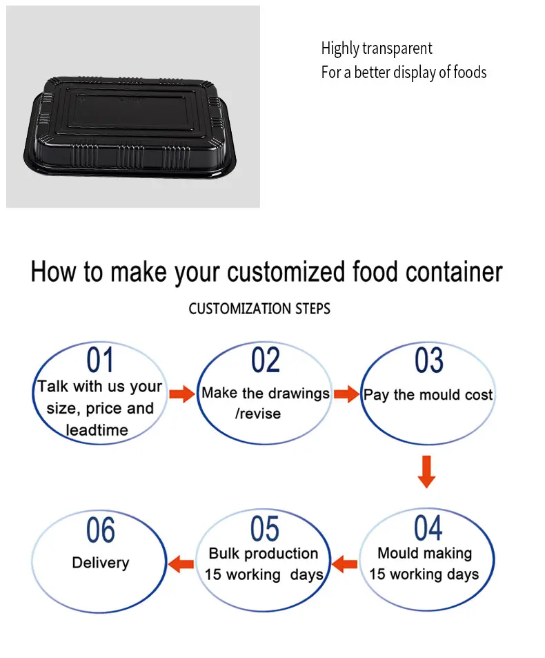 Factory supply disposable sushi container