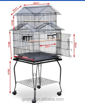 Gros 20 Pouces Pagode Toit Top Top Perroquet Lovebird Perruche Calopsitte Perruches Cage à Oiseaux Avec Supportveine Noire Buy Grande Cage à