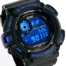 Homens esportes relógios s-choque militar relógio de pulso de moda de mergulho esporte Digital LED relógios impermeável relógio Masculino