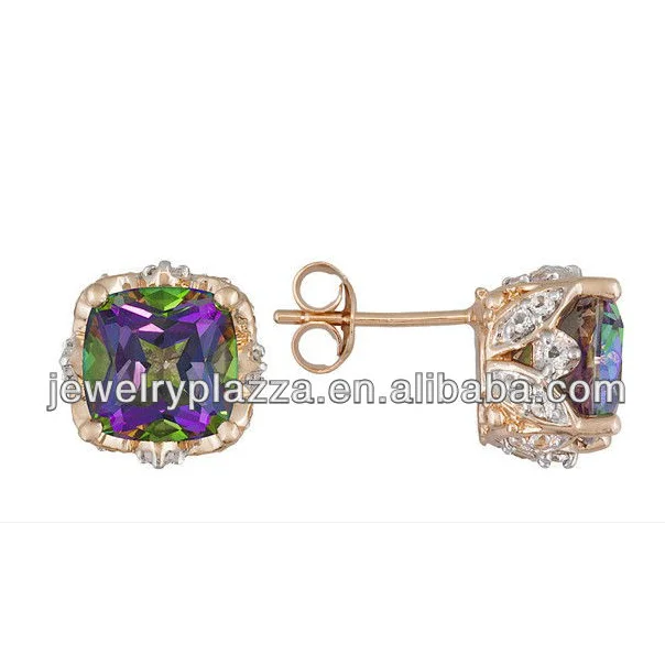 Drop Feu Blanc Topaze Zircone Cubique Argent Français Boucle Crochet Dangle Boucles d/'oreilles